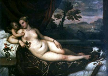 Venus and Cupid von Tizian (Tiziano Vercellio/ Titian)
