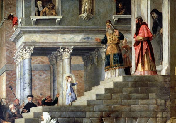 Presentation of the Virgin at the Temple von Tizian (Tiziano Vercellio/ Titian)