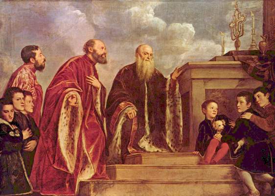 Votivbild der Familie Vendramin von Tizian (Tiziano Vercellio/ Titian)