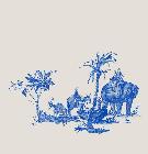 Wandflies Elefant-Motiv in Blau