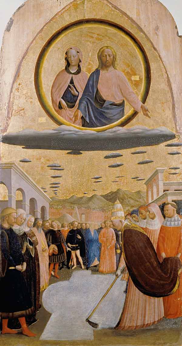 Pope Liberius (r.352-66) Founding the Basilica of Santa Maria della Neve von Tommaso Masolino da Panicale