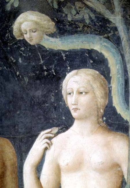 The Temptation of Adam and Eve (Detail of Eve and the Serpent) von Tommaso Masolino da Panicale