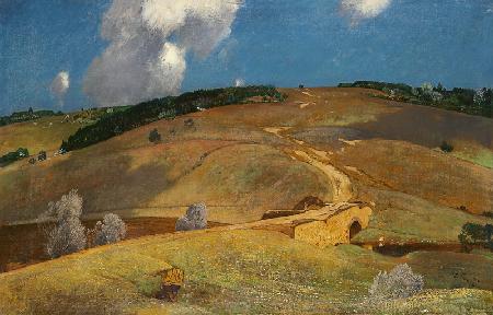 Fränkische Landschaft in der Würzburger Gegend 1891