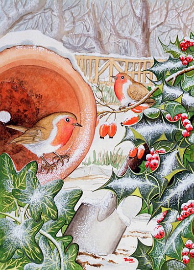 Christmas Robins (w/c)  von Tony  Todd