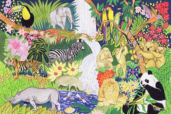 Jungle Animals (w/c)  von Tony  Todd