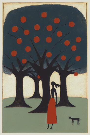Die Frau und der Apfelbaum