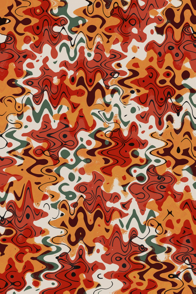 Flüssiges Rot-Orange-Muster von Treechild