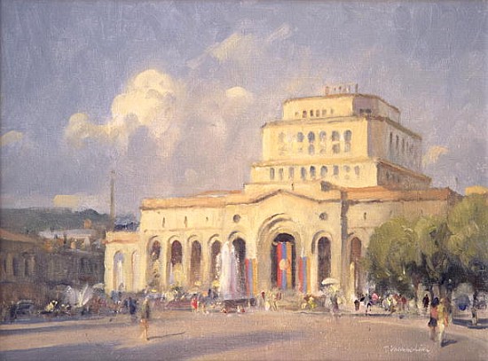 Evening, Republic Square, Yerevan (oil on canvas)  von Trevor  Chamberlain