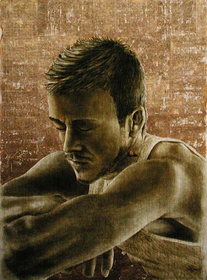 Beckham (b.1975) (oil and gold leaf on cracked gesso on canvas laid on board)  von Trevor  Neal