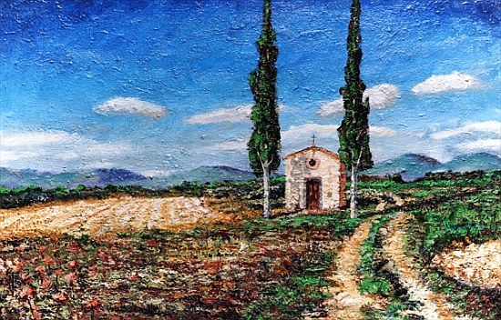 Chapel and Two Trees, Tuscany von Trevor  Neal