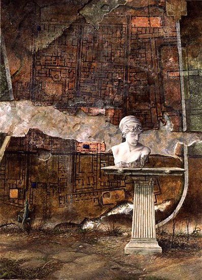 Herculaneum Site Plan, 1994 (oil on canvas)  von Trevor  Neal