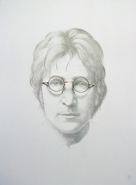 Lennon (1940-80) (silverpoint and spectacles on chinese white on hot pressed paper laid on board)  von Trevor  Neal