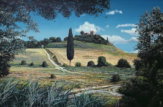Lollipop Tree, Umbria, 1998 (oil on canvas)  von Trevor  Neal