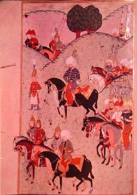 TSM H.1339 Sultan Selim II (1524-74) riding between Kotahia and Belgrade to rejoin the Imperial Army 1584-89