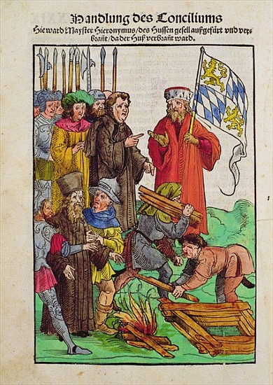 The execution of Jan Hus or one of his priests at the Council of Constance, from ''Chronik des Konzi von Ulrich von Richental