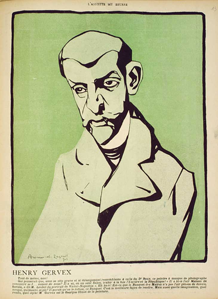 Henry Gervex, aus der Serie "La Foire aux Croûtes" in "LAssiette au Buerre", 1902 von Umberto Brunelleschi