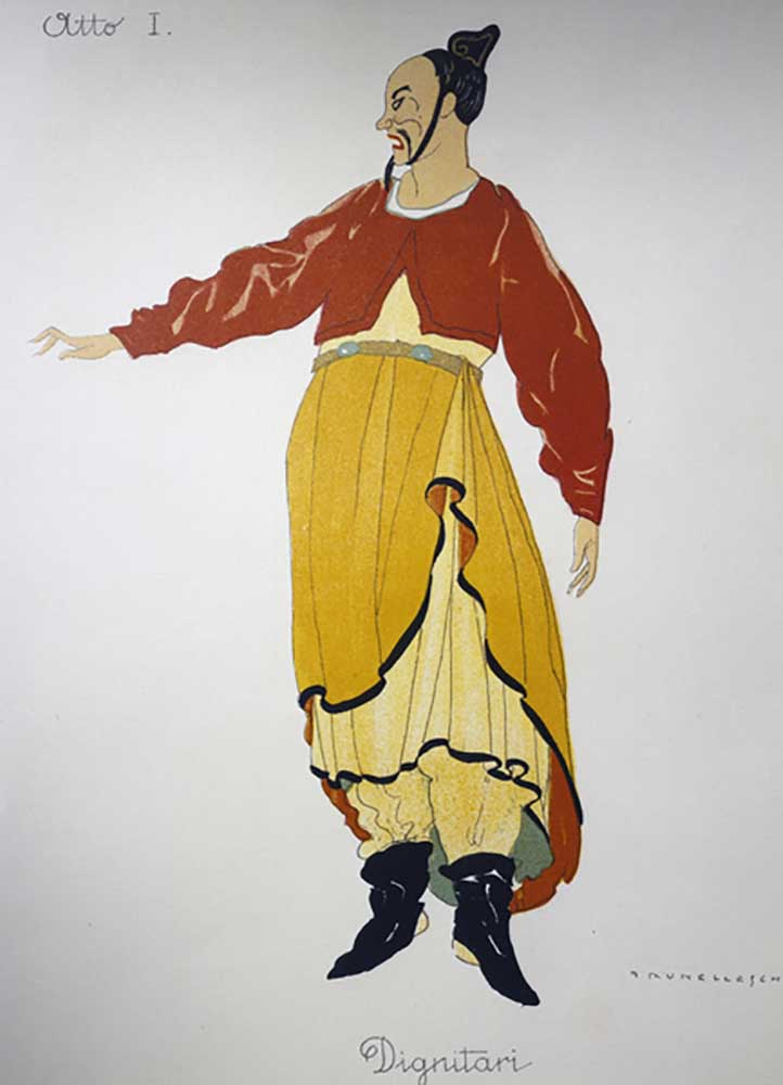 Kostüm für einen Würdenträger aus Turandot von Giacomo Puccini, Entwurf von Umberto Brunelleschi (18 von Umberto Brunelleschi