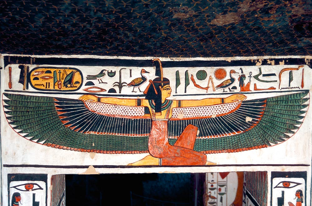 Ancient Egyptian goddess Ma’at, tomb of Queen Nefertari von Unbekannter Künstler