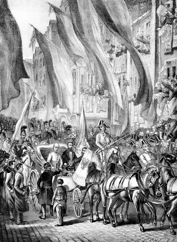 Einzug des Reichsverwesers Erzherzog Johann von Österreich am 11. Juli 1848 in Frankfurt am Main von Unbekannter Künstler