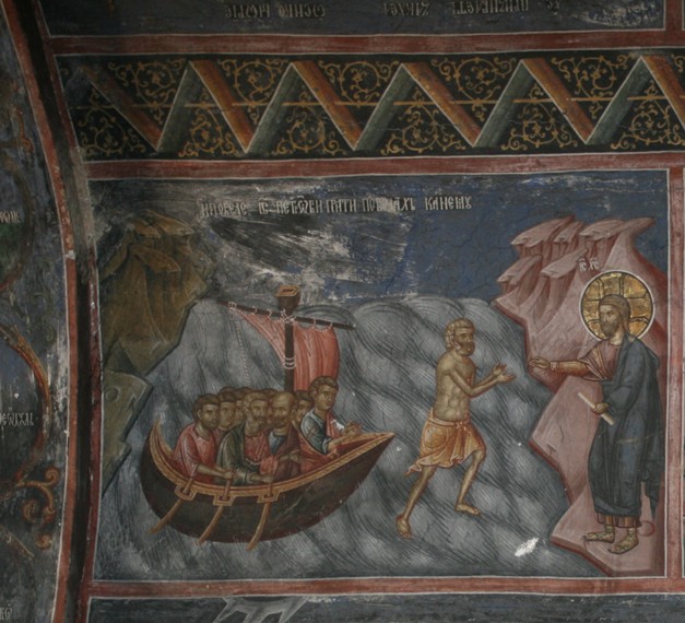 Christus wandelt auf dem See und rettet Petrus von Unbekannter Künstler