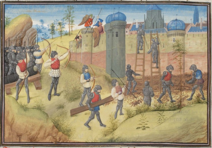 Die Belagerung von Jerusalem 1099. Miniatur aus der "Historia" Wilhelms von Tyrus von Unbekannter Künstler