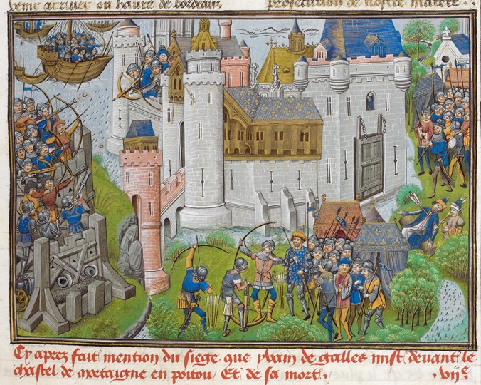 Die Belagerung von Mortagne in 1377 (aus Recueil des croniques d'Engleterre von Jean de Wavrin) von Unbekannter Künstler