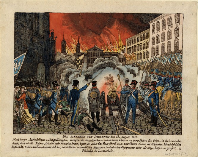 Die Einnahme von Smolensk am 18. August 1812 von Unbekannter Künstler