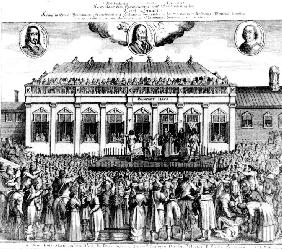Die Enthauptung Karls I. von England vor dem Banqueting House, Whitehall, London 1649