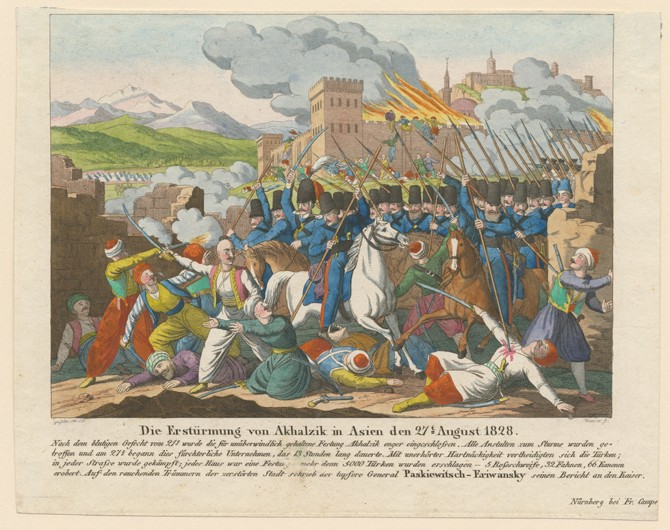 Die Erstürmung von Achalziche durch die Russische Armee am 27. August 1828 von Unbekannter Künstler