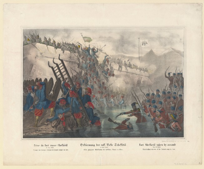 Die Erstürmung von Fort Schefketil durch die Türkische Armee im 15. November 1853 von Unbekannter Künstler