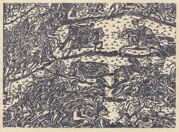 Die Mamai-Schlacht (Schlacht von Kulikowo) (Lubok) von Unbekannter Künstler