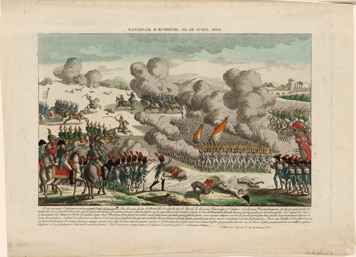 Die Schlacht bei Eggmühl fand am 22. April 1809 von Unbekannter Künstler