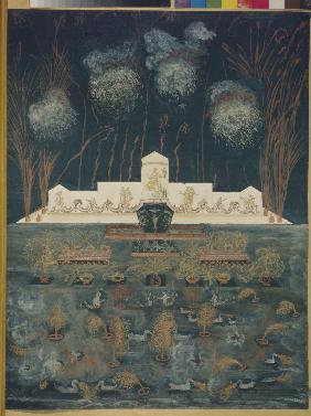 Feuerwerk und Illumination anlässlich des Friede von Abo am 15. September 1743