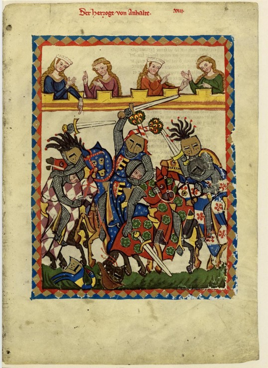 Heinrich I., Fürst von Anhalt (Darstellung im Codex Manesse) von Unbekannter Künstler