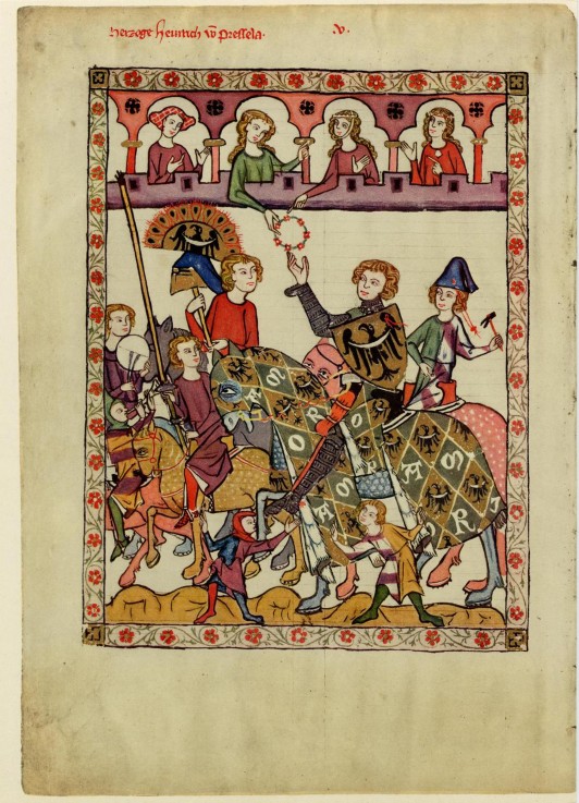 Herzog Heinrich IV. von Schlesien-Breslau (Darstellung im Codex Manesse) von Unbekannter Künstler