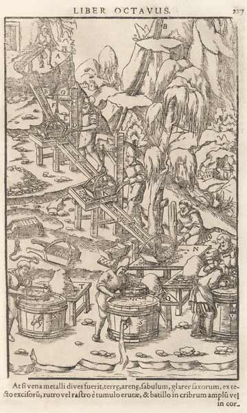 Illustration aus De re metallica libri XII von Georgius Agricola von Unbekannter Künstler