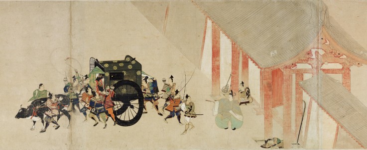 Illustriertes Epos Heiji Bürgerkrieg (Kaiserlicher Besuch bei Rokuhara) Rollbild 2 von Unbekannter Künstler