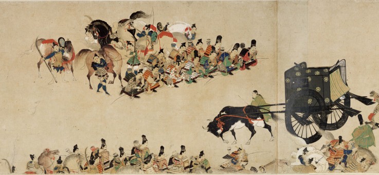 Illustriertes Epos Heiji Bürgerkrieg (Kaiserlicher Besuch bei Rokuhara) Rollbild 4 von Unbekannter Künstler