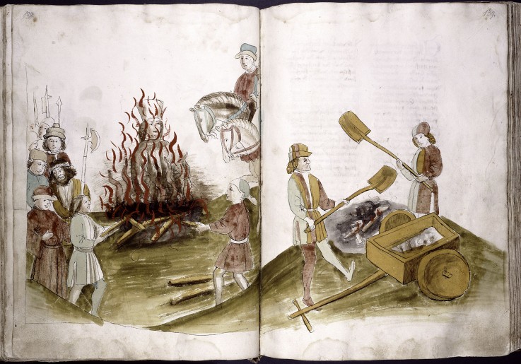 Jan Hus wurde am 6. Juli 1415 verbrannt. Seine Asche wurde in den Rhein gestreut (aus: Ulrich Richen von Unbekannter Künstler