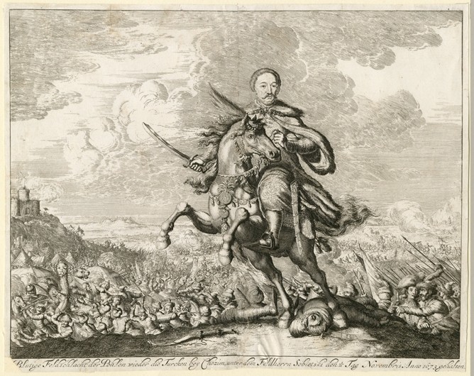 Jan III. Sobieski bei der Schlacht von Chotyn am 11. November 1673 von Unbekannter Künstler