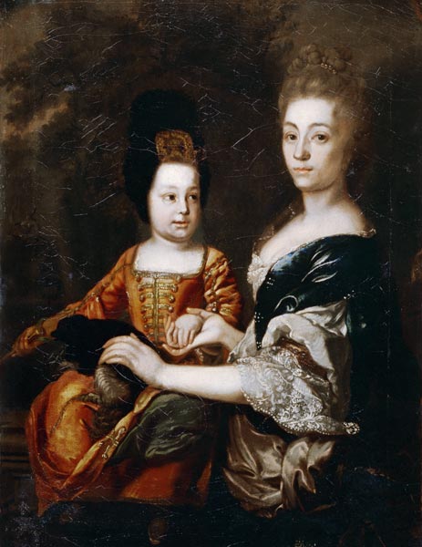 Zar von Russland Iwan VI. Antonowitsch (1740-1764) mit Hofdame Julia von Mengden von Unbekannter Künstler