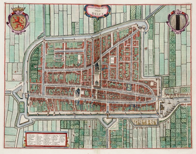 Karte von Delft (Delfi Batavorum) von Unbekannter Künstler