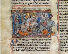 König Arthurs Kampf gegen die Sachsen (Aus: Der Gral von Rochefoucauld)