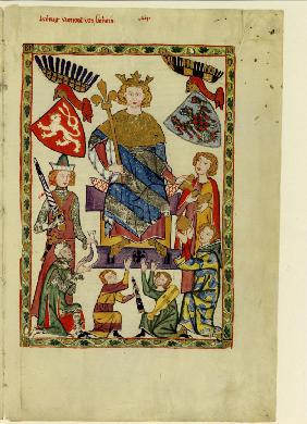 König Wenzel II. von Böhmen (1271-1305) (Darstellung im Codex Manesse)