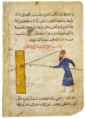 Mamluk trainiert mit einer Lanze (Miniatur aus Furusiyya (Ritterliche Kriegskunst)