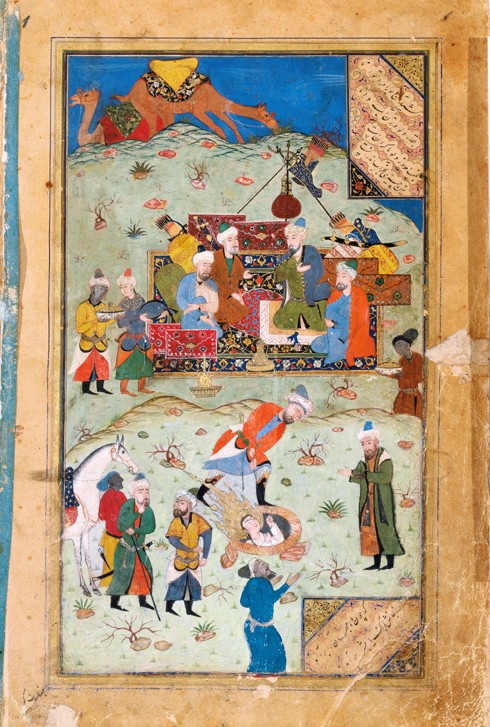 Miniatur aus "Yusuf und Zulaikha" (Liebesgeschichte von Josef und der Frau des Potiphar) von Dschami von Unbekannter Künstler