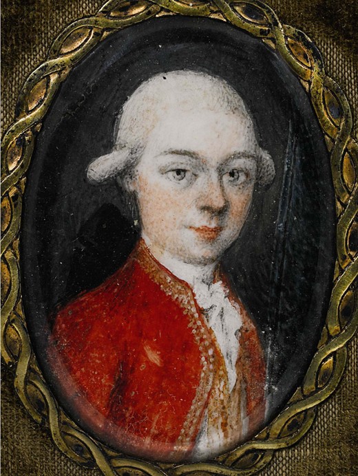 Miniaturporträt von Wolfgang Amadeus Mozart (1756-1791) von Unbekannter Künstler