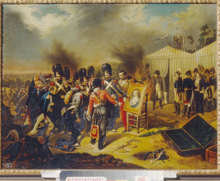 Napoleon zeigt das Porträt seines Sohnes den Gardisten von Unbekannter Künstler