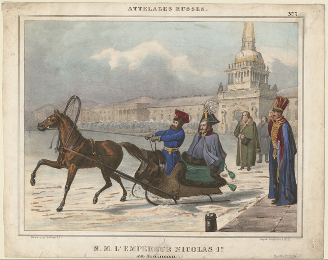 Nikolaus I. von Russland im Schlitten von Unbekannter Künstler
