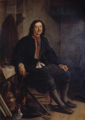 Peter I. in seinem Haus in Zaandam 1839